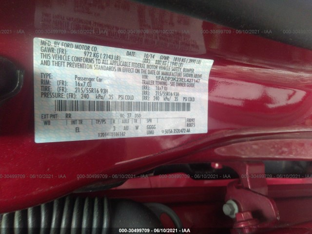 Photo 8 VIN: 1FADP3K23EL427147 - FORD FOCUS 