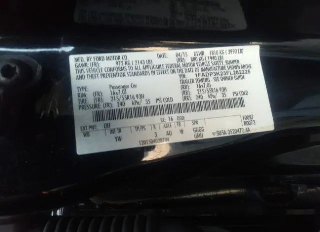 Photo 8 VIN: 1FADP3K23FL282225 - FORD FOCUS 