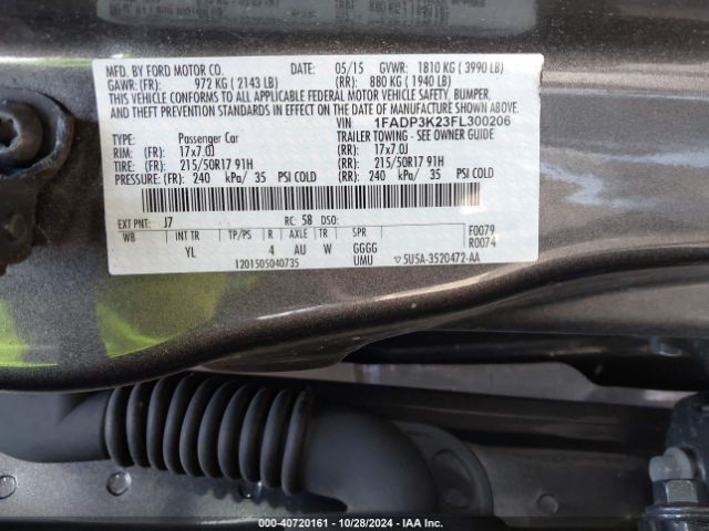 Photo 8 VIN: 1FADP3K23FL300206 - FORD FOCUS 