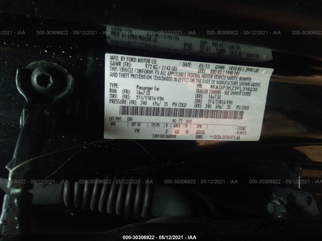 Photo 8 VIN: 1FADP3K23FL316230 - FORD FOCUS 