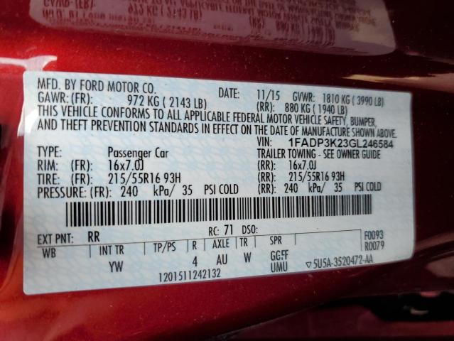 Photo 11 VIN: 1FADP3K23GL246584 - FORD FOCUS 