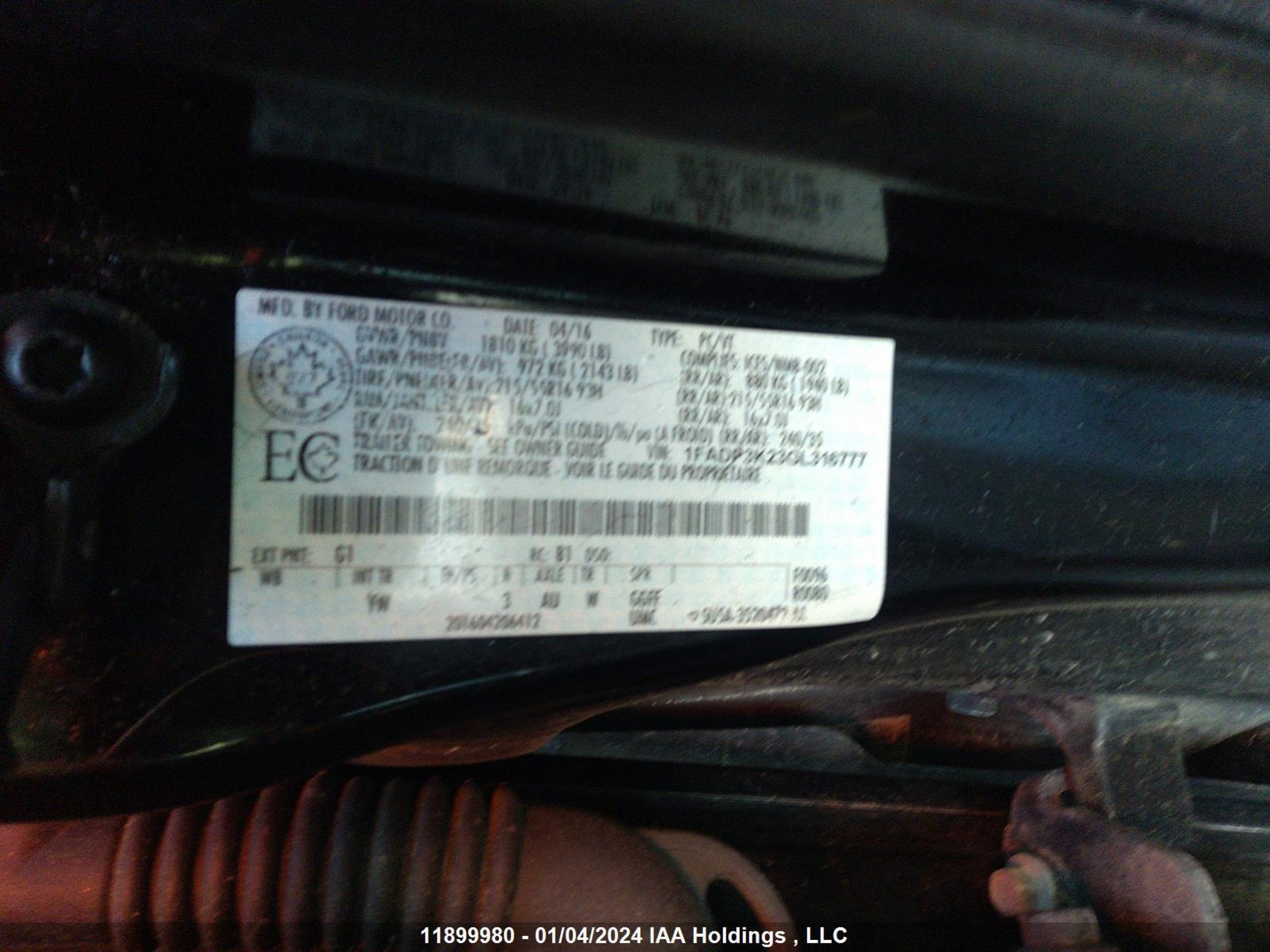 Photo 8 VIN: 1FADP3K23GL316777 - FORD FOCUS 