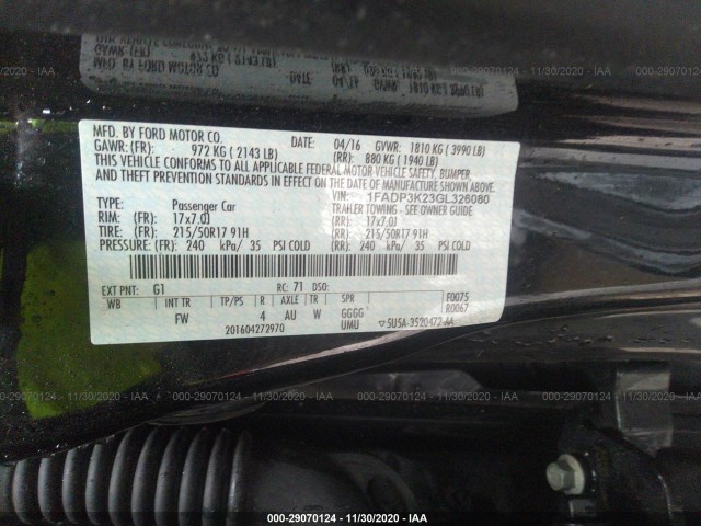 Photo 8 VIN: 1FADP3K23GL326080 - FORD FOCUS 