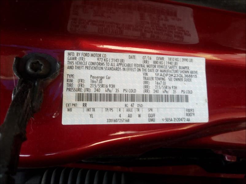 Photo 9 VIN: 1FADP3K23GL368815 - FORD FOCUS SE 