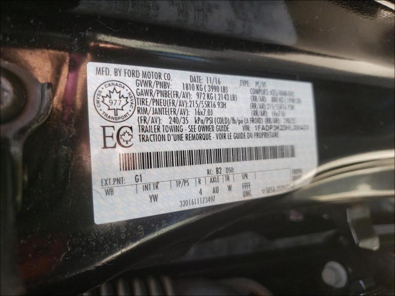 Photo 9 VIN: 1FADP3K23HL200433 - FORD FOCUS SE 