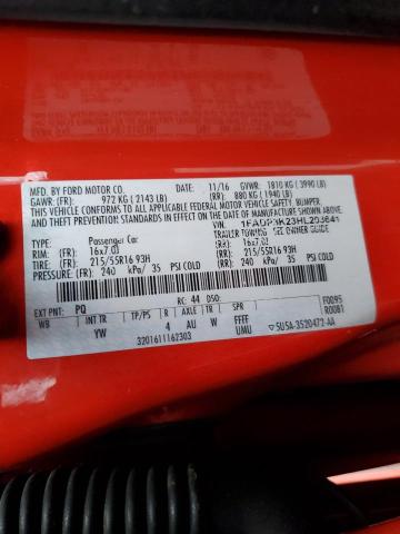 Photo 11 VIN: 1FADP3K23HL203641 - FORD FOCUS 