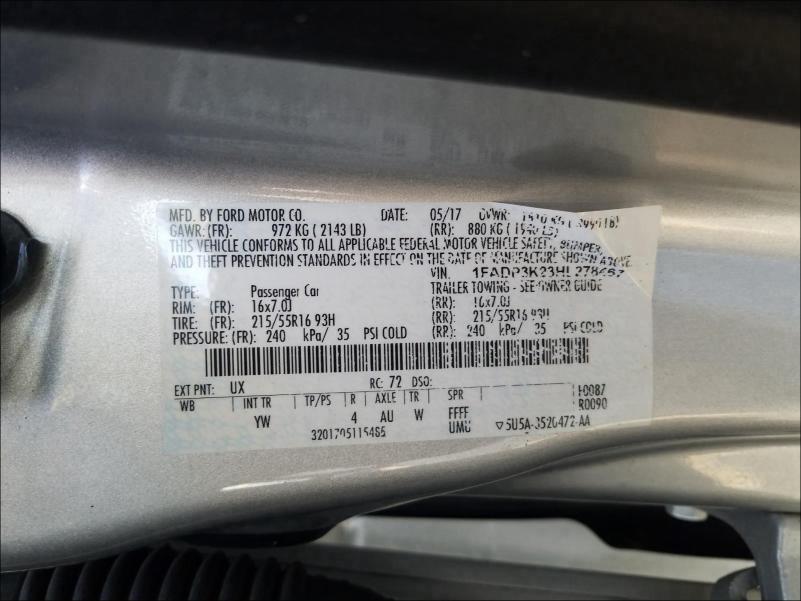 Photo 9 VIN: 1FADP3K23HL278467 - FORD FOCUS 