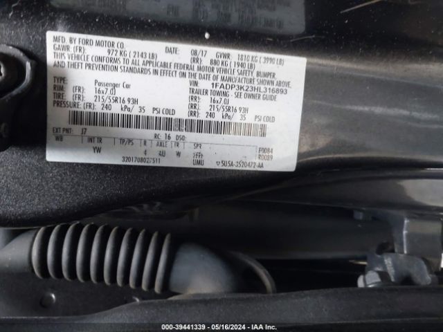 Photo 8 VIN: 1FADP3K23HL316893 - FORD FOCUS 