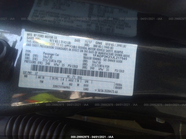 Photo 8 VIN: 1FADP3K23JL217545 - FORD FOCUS 