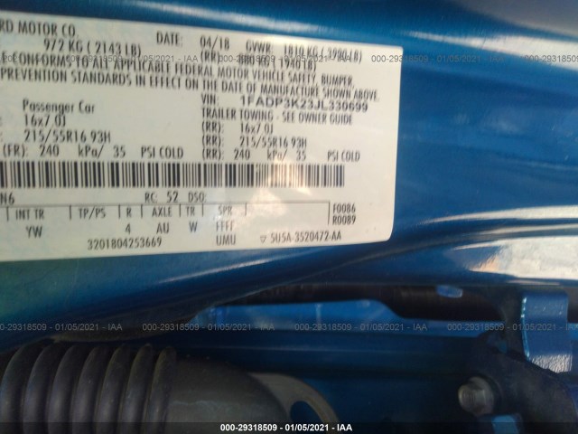 Photo 8 VIN: 1FADP3K23JL330699 - FORD FOCUS 