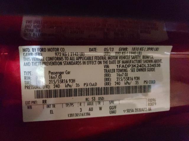 Photo 9 VIN: 1FADP3K24DL334538 - FORD FOCUS SE 