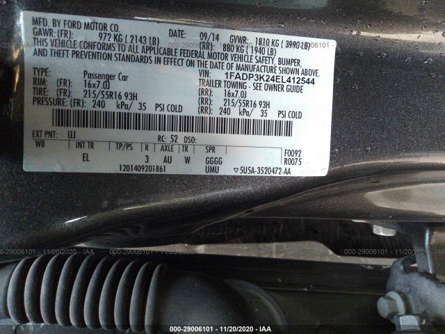 Photo 8 VIN: 1FADP3K24EL412544 - FORD FOCUS 