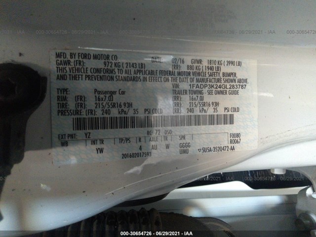 Photo 8 VIN: 1FADP3K24GL283787 - FORD FOCUS 