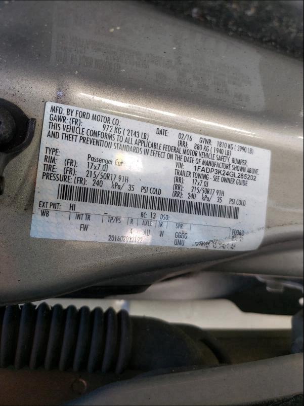 Photo 9 VIN: 1FADP3K24GL285202 - FORD FOCUS SE 