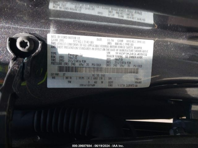 Photo 8 VIN: 1FADP3K24GL405032 - FORD FOCUS 