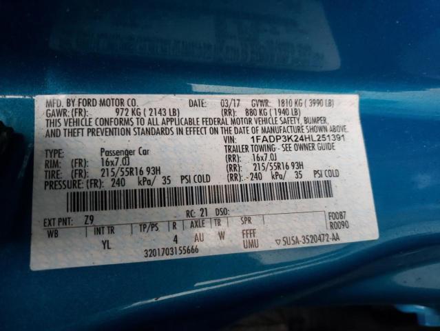 Photo 11 VIN: 1FADP3K24HL251391 - FORD FOCUS SE 