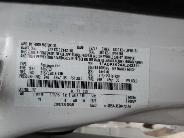 Photo 11 VIN: 1FADP3K24JL242311 - FORD FOCUS 