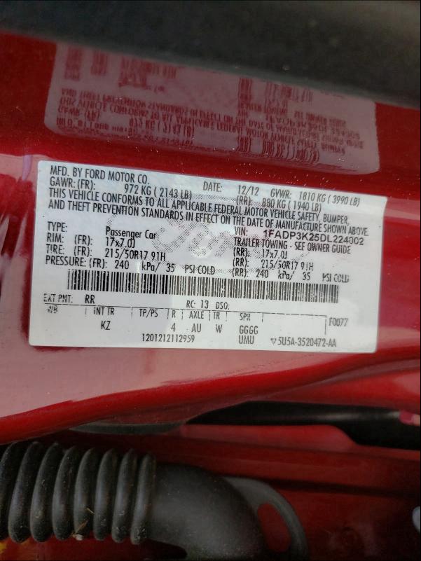 Photo 9 VIN: 1FADP3K25DL224002 - FORD FOCUS SE 