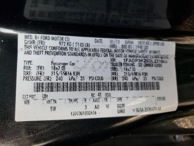 Photo 9 VIN: 1FADP3K25DL231869 - FORD FOCUS SE 