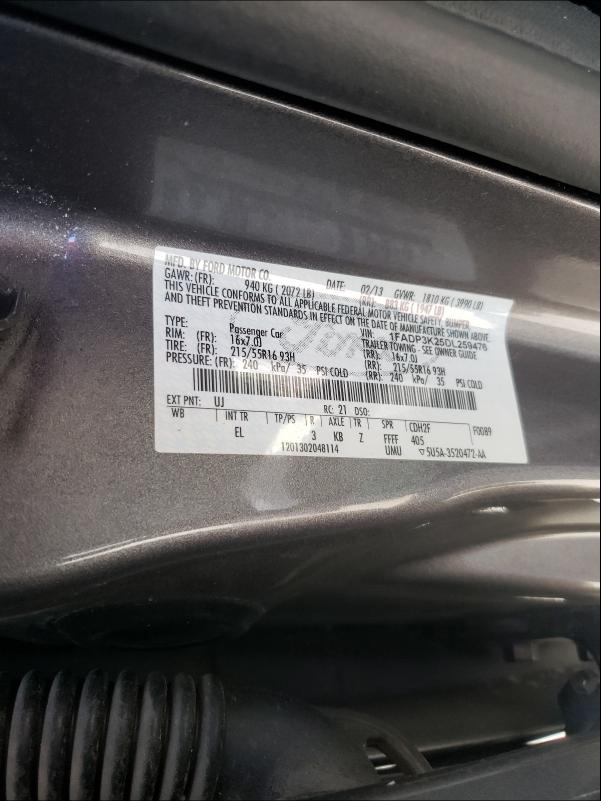 Photo 9 VIN: 1FADP3K25DL259476 - FORD FOCUS SE 