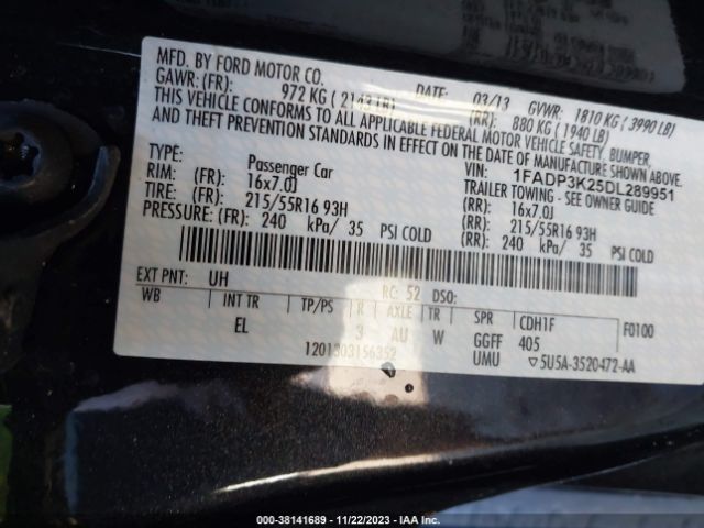 Photo 8 VIN: 1FADP3K25DL289951 - FORD FOCUS 