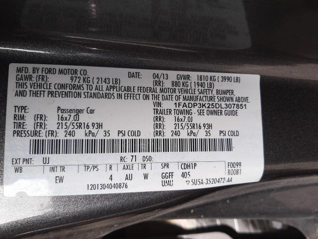 Photo 9 VIN: 1FADP3K25DL307851 - FORD FOCUS SE 