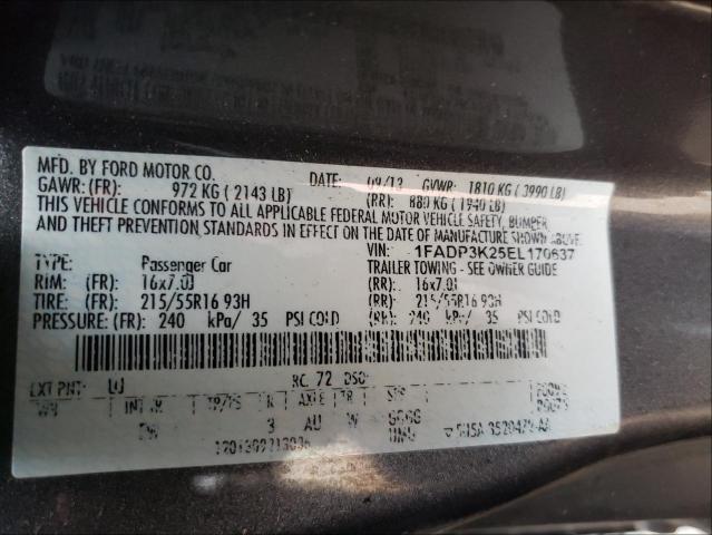 Photo 9 VIN: 1FADP3K25EL170637 - FORD FOCUS SE 