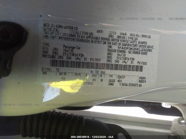 Photo 8 VIN: 1FADP3K25EL232280 - FORD FOCUS 