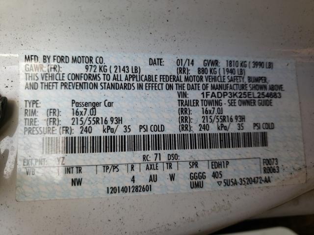 Photo 9 VIN: 1FADP3K25EL254683 - FORD FOCUS SE 