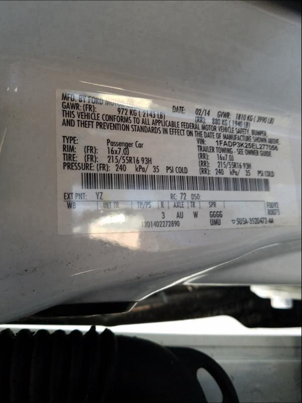 Photo 9 VIN: 1FADP3K25EL277056 - FORD FOCUS SE 