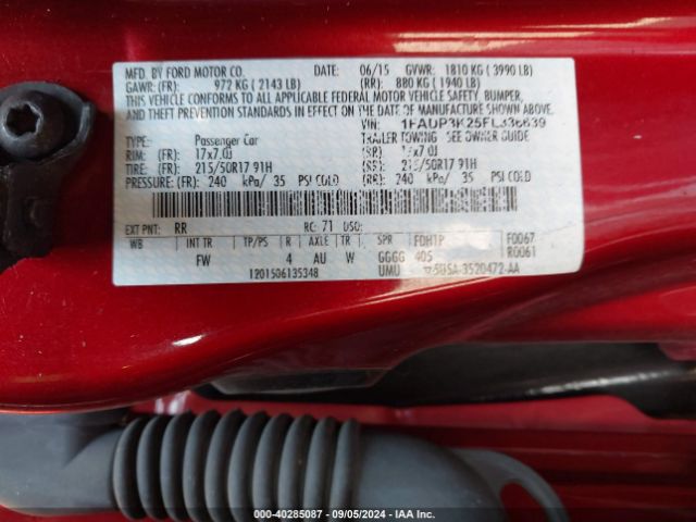 Photo 8 VIN: 1FADP3K25FL336639 - FORD FOCUS 