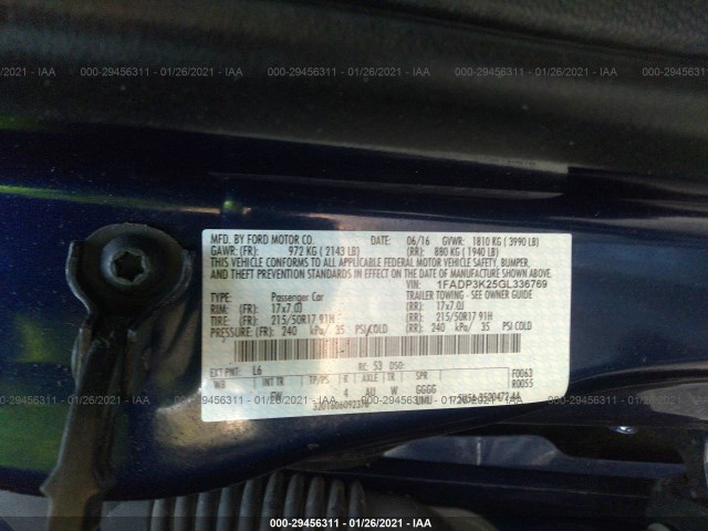 Photo 8 VIN: 1FADP3K25GL336769 - FORD FOCUS 