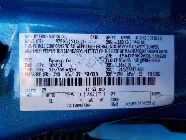 Photo 9 VIN: 1FADP3K26DL138228 - FORD FOCUS 