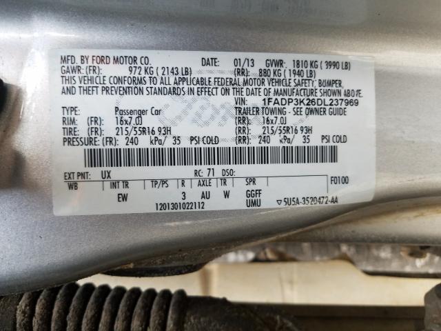 Photo 9 VIN: 1FADP3K26DL237969 - FORD FOCUS SE 