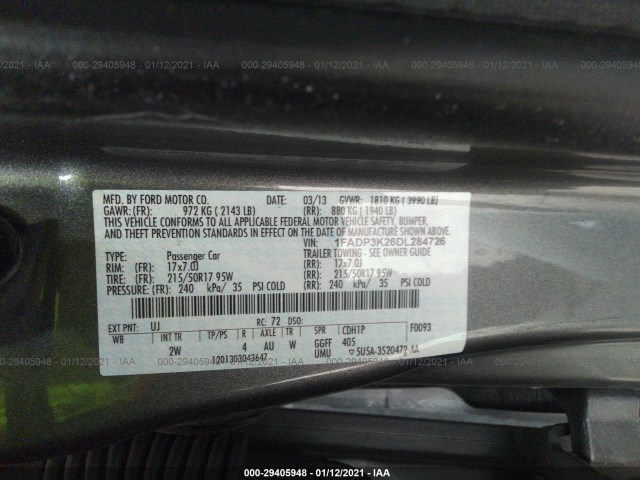 Photo 8 VIN: 1FADP3K26DL284726 - FORD FOCUS 