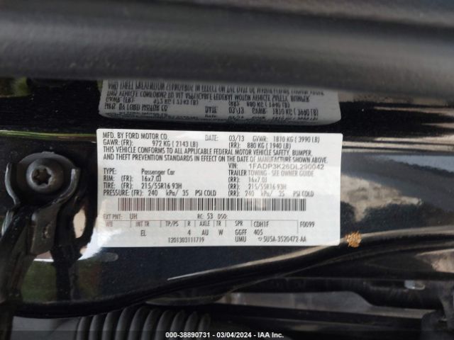 Photo 8 VIN: 1FADP3K26DL290042 - FORD FOCUS 