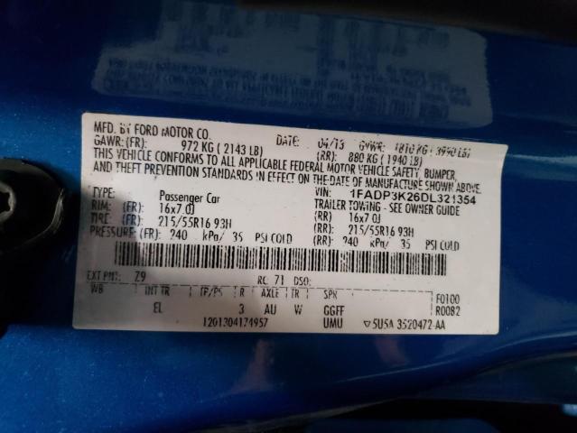 Photo 12 VIN: 1FADP3K26DL321354 - FORD FOCUS SE 