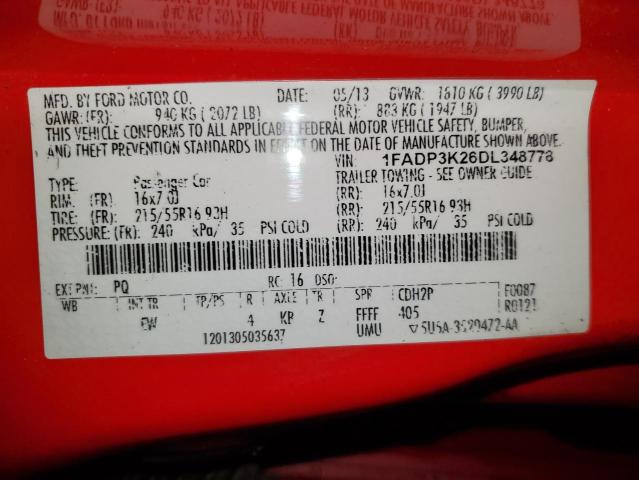 Photo 12 VIN: 1FADP3K26DL348778 - FORD FOCUS 