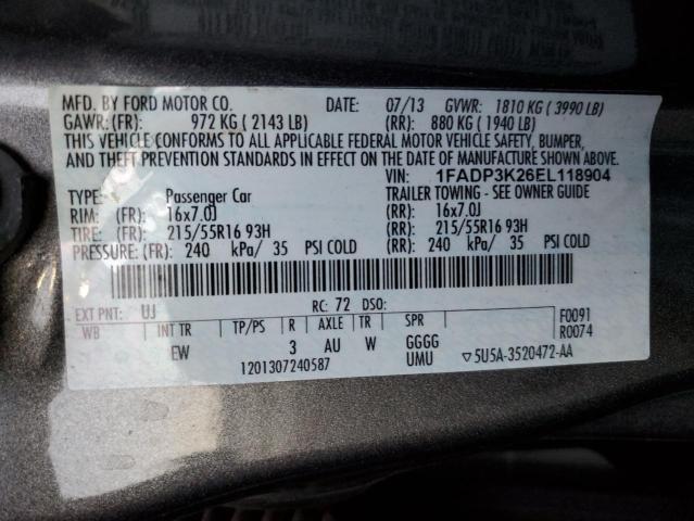 Photo 11 VIN: 1FADP3K26EL118904 - FORD FOCUS 