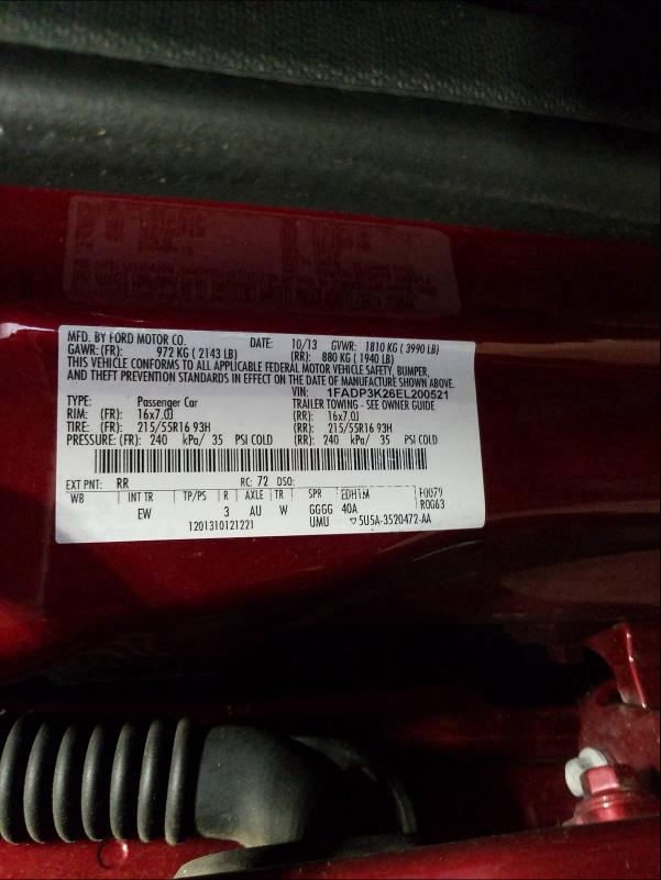 Photo 9 VIN: 1FADP3K26EL200521 - FORD FOCUS SE 