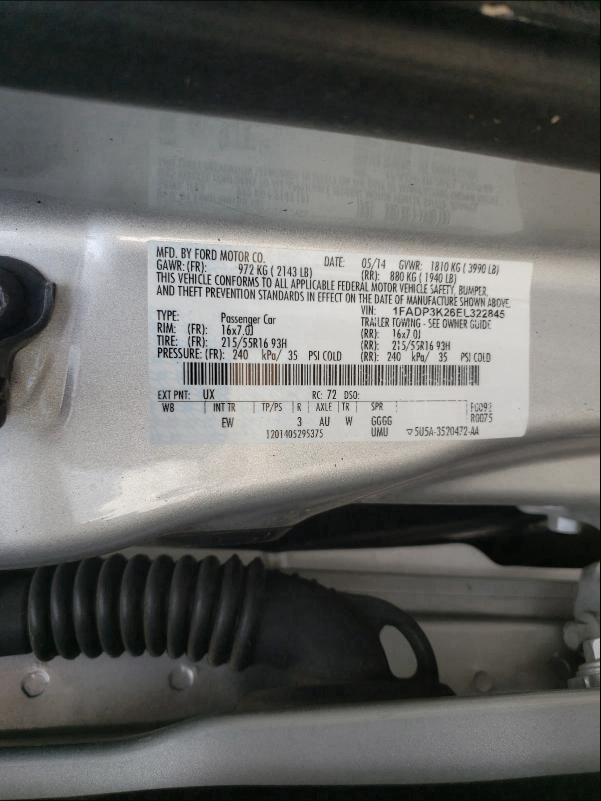 Photo 9 VIN: 1FADP3K26EL322845 - FORD FOCUS SE 