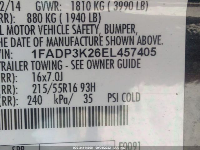 Photo 8 VIN: 1FADP3K26EL457405 - FORD FOCUS 