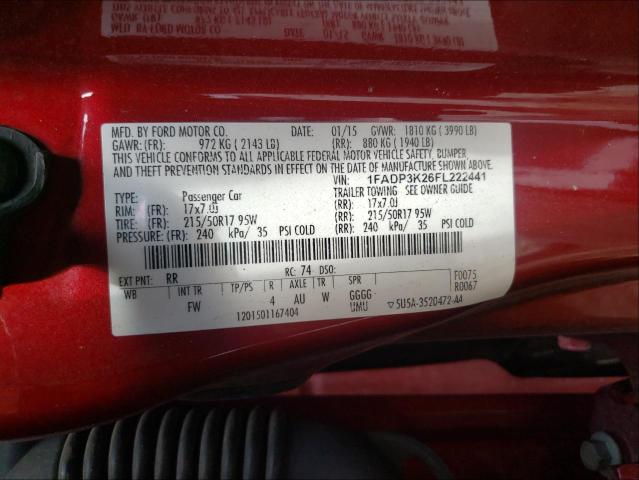 Photo 9 VIN: 1FADP3K26FL222441 - FORD FOCUS SE 