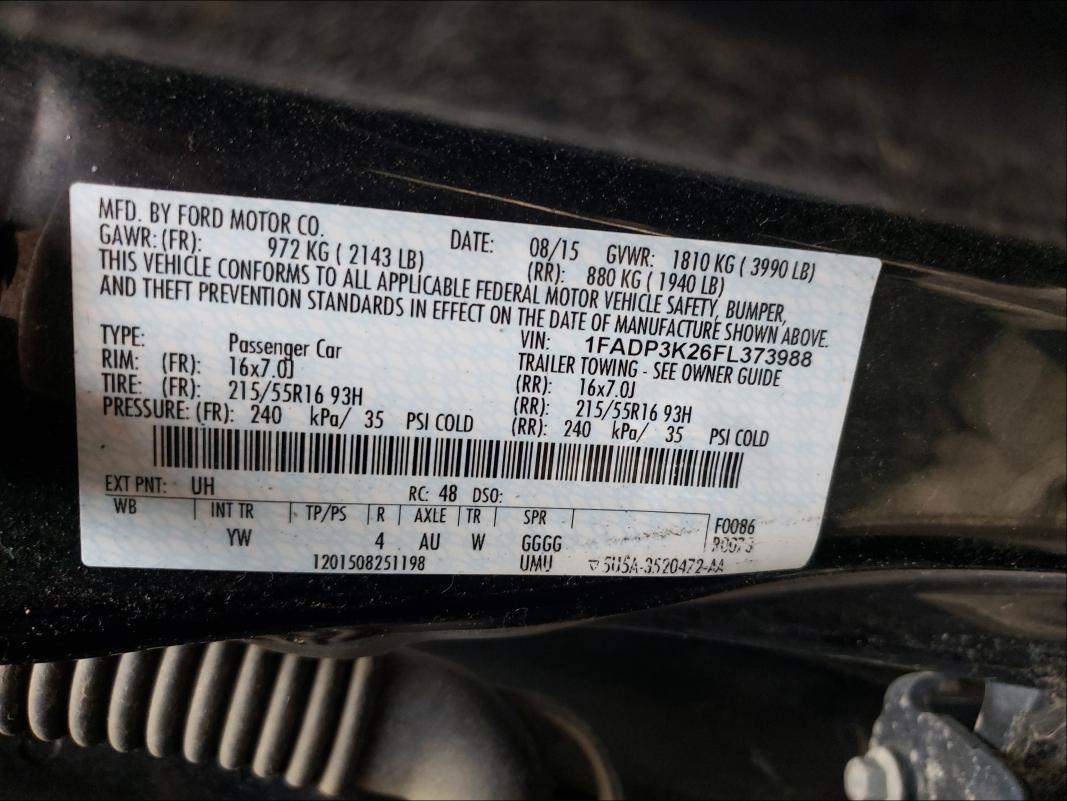 Photo 9 VIN: 1FADP3K26FL373988 - FORD FOCUS SE 