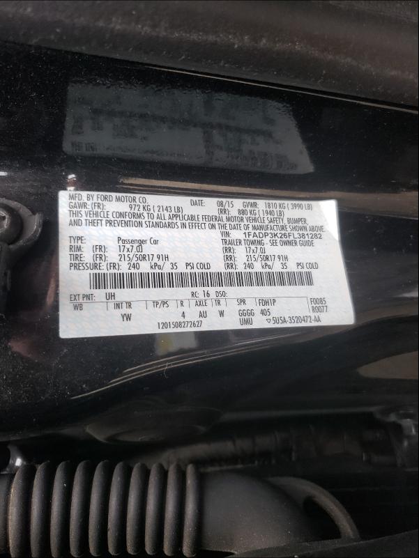 Photo 9 VIN: 1FADP3K26FL381282 - FORD FOCUS 