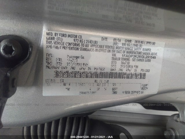 Photo 8 VIN: 1FADP3K26GL291549 - FORD FOCUS 