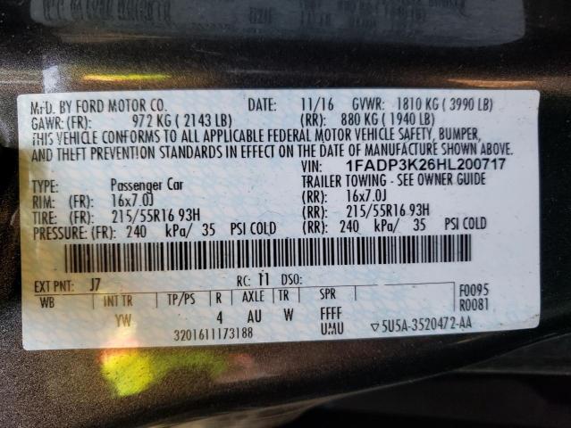 Photo 12 VIN: 1FADP3K26HL200717 - FORD FOCUS 