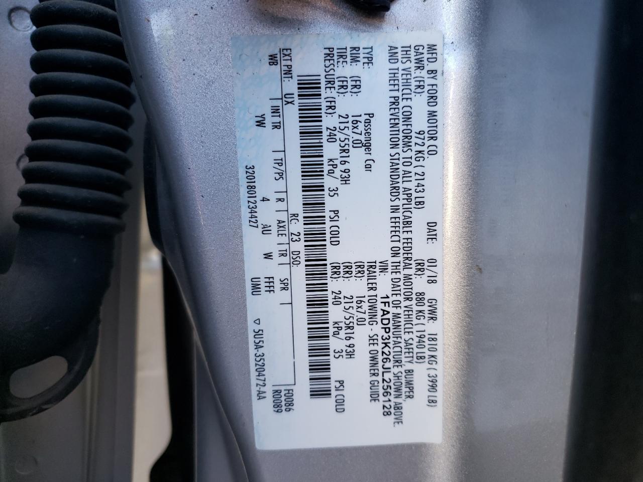 Photo 12 VIN: 1FADP3K26JL256128 - FORD FOCUS 