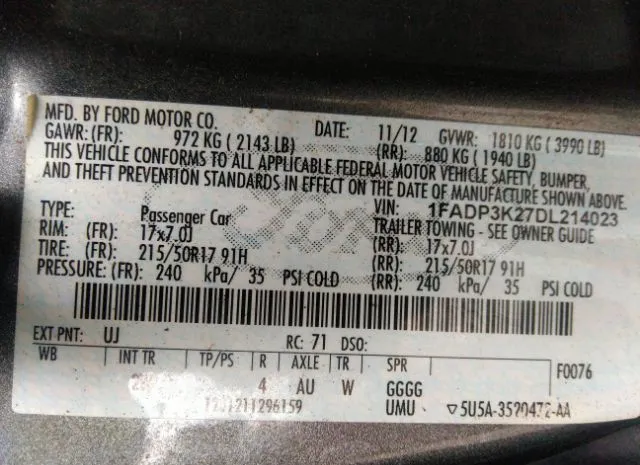 Photo 8 VIN: 1FADP3K27DL214023 - FORD FOCUS 