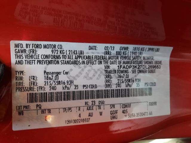 Photo 9 VIN: 1FADP3K27DL269653 - FORD FOCUS SE 